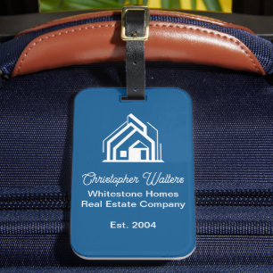 Etiqueta Para Maletas Compañía de bienes raíces Blue Realtor Personaliza