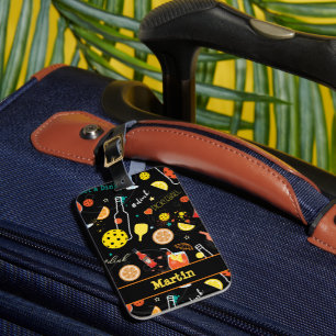 Etiqueta Para Maletas Con el nombre de Dinks y 🍾 bebidas 🥂 - Luggag de