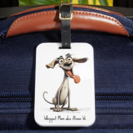 Etiqueta Para Maletas Con texto personalizado, 🐶loco 🤪 whippet