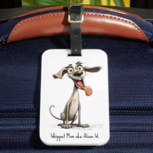 Etiqueta Para Maletas Con texto personalizado, 🐶loco 🤪 whippet