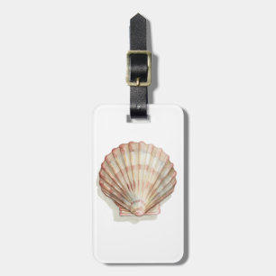 Etiqueta Para Maletas Concha de mar rosa y crema