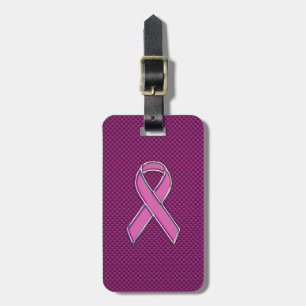 Etiqueta Para Maletas Conciencia sobre la cinta rosa Fuchsia Carbon Fibr