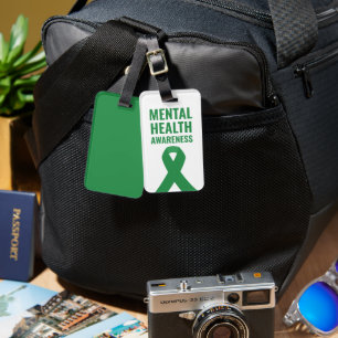 Etiqueta Para Maletas Concienciación sobre la salud mental Cinta verde