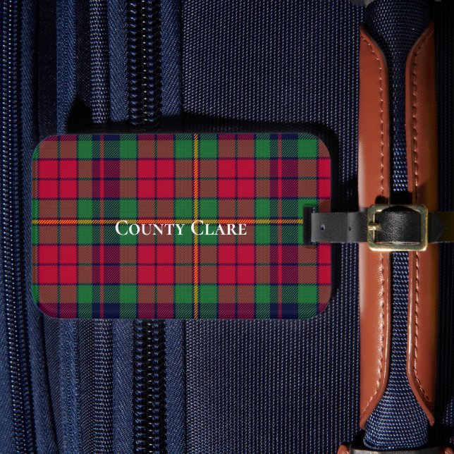 Etiqueta Para Maletas Condado de Clare Tartan (Anverso In Situ 4)