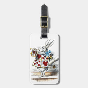 Etiqueta Para Maletas Conejo Blanco Alice Wonderland Conejo de Corazones