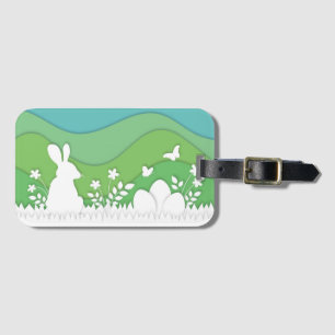 Etiqueta Para Maletas Conejo de Pascua, huevo de Pascua, naturaleza de v