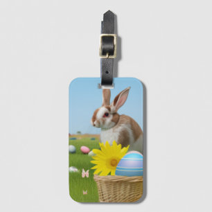 Etiqueta Para Maletas Conejo de Pascua para un ánimo positivo