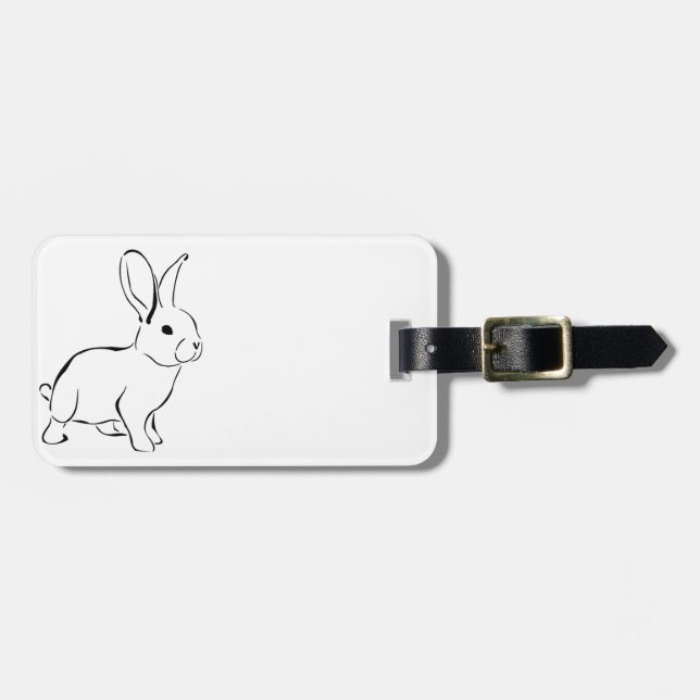 Etiqueta Para Maletas Conejo dulce Conejo Cute Naturaleza Personalizado  (Frente Horizontal)