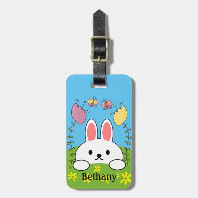 Etiqueta Para Maletas Conejo Personalizado (Frente Vertical)