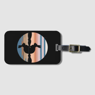 Etiqueta Para Maletas Conejo Retro Sunset