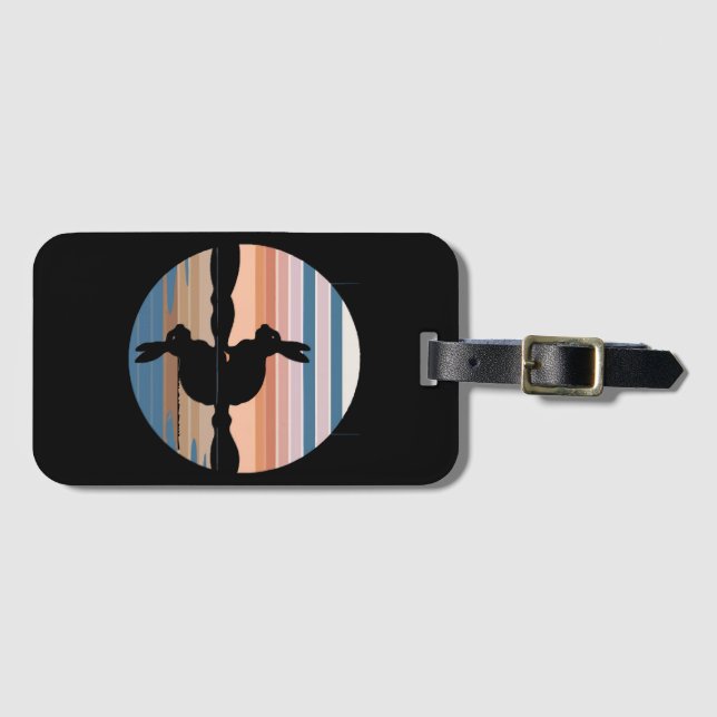Etiqueta Para Maletas Conejo Retro Sunset (Anverso horizontal)