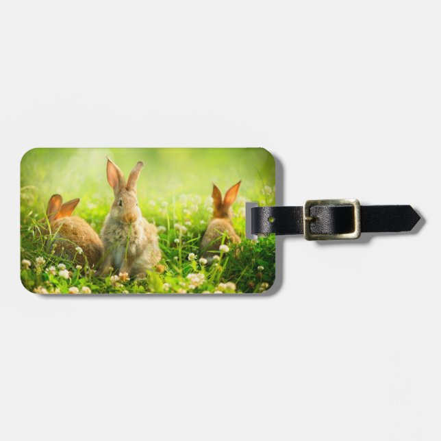 Etiqueta Para Maletas Conejos de Pascua (Frente Horizontal)