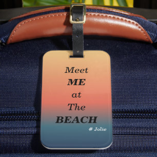 Etiqueta Para Maletas Conoce Me En La Playa Amanecer De Verano En La Pla