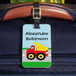 Etiqueta Para Maletas Construcción de camión de remolques para niños ama