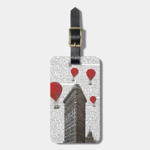 Etiqueta Para Maletas Construcción de hierro plano y globos de aire cali