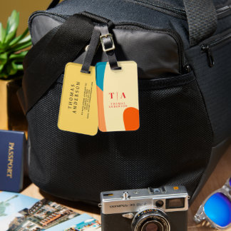 Etiqueta Para Maletas Contrast Abstract Geometric Background