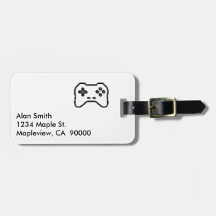 Etiqueta Para Maletas Controlador de juegos Negro Blanco de 8 bits Estil