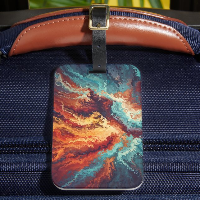 Etiqueta Para Maletas Convergence - Abstract Vibrant Art (Anverso In situ 2)