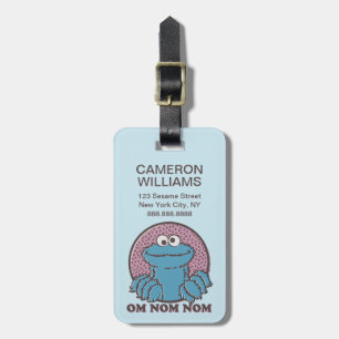 Etiqueta Para Maletas Cookie Monster Om Nom
