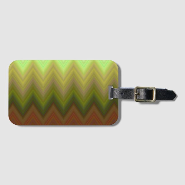 Etiqueta Para Maletas Cool Zigzag Ombú Chevron de Moda (Anverso horizontal)