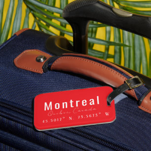 Etiqueta Para Maletas Coordenadas del Mapa de Montreal