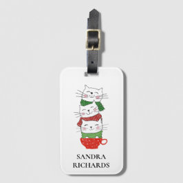 Etiqueta Para Maletas Copa del navidad de gatos escarba Personalizado ve