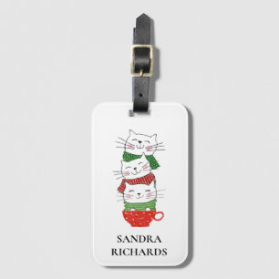 Etiqueta Para Maletas Copa del navidad de gatos escarba Personalizado ve