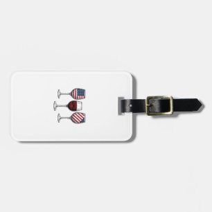 Etiqueta Para Maletas Copas de vino patrióticas diseño de camiseta vecto