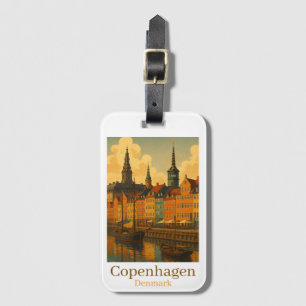 Etiqueta Para Maletas Copenhague Dinamarca viajes retro