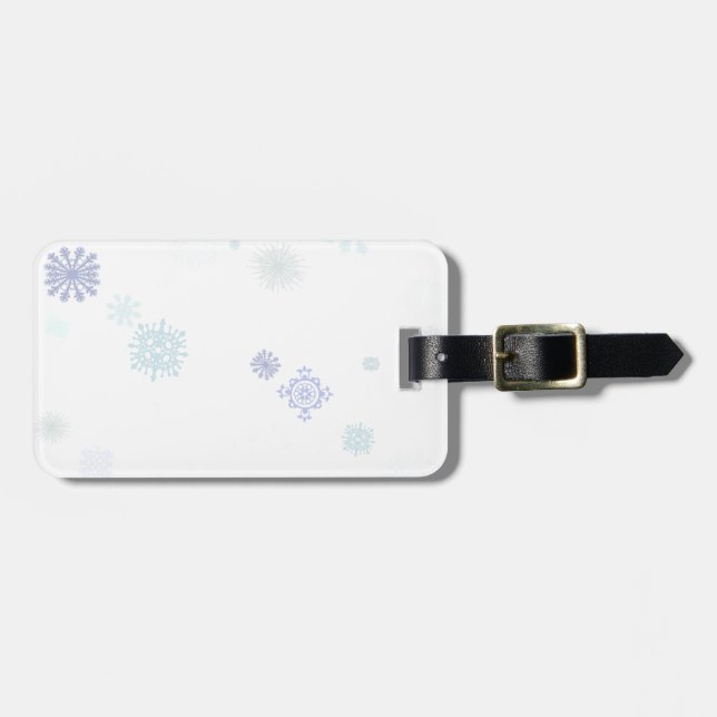 Etiqueta Para Maletas Copos de nieve pálidos (Frente Horizontal)