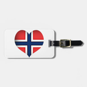 Etiqueta Para Maletas Corazón de bandera de Noruega