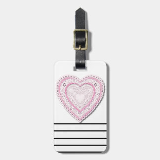 Etiqueta Para Maletas Corazón de color rosa