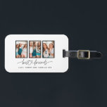 Etiqueta Para Maletas Corazón de guiones lindo moderno fotos de los mejo<br><div class="desc">Corazón de guiones lindo moderno multifoto mejores amigos triptydon regalo</div>