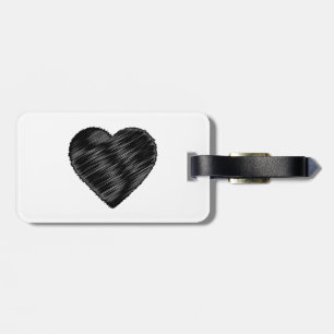 Etiqueta Para Maletas Corazón de la franja negra