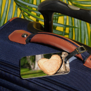 Etiqueta Para Maletas corazón de madera