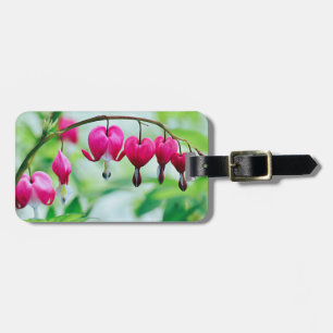 Etiqueta Para Maletas Corazón de sangrado rosa Flor Elegante Bonito