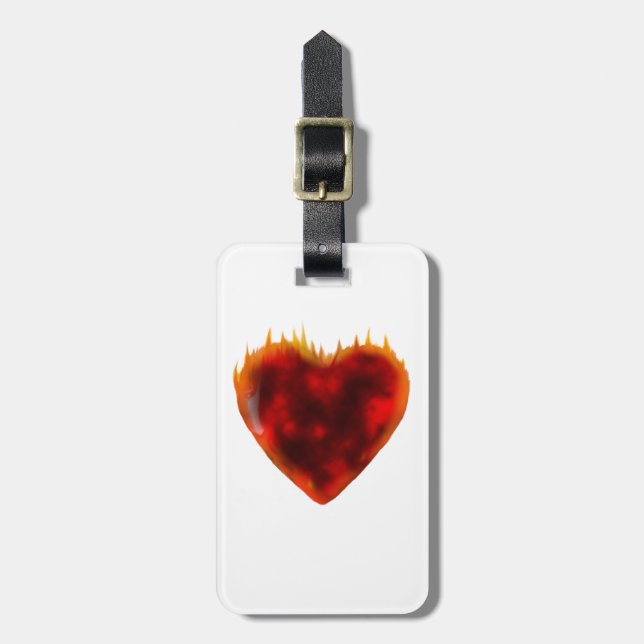 Etiqueta Para Maletas Corazón inflamante (Frente Vertical)