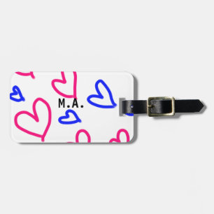 ETIQUETA PARA MALETAS CORAZÓN MINIMALISTA SIMPLE. CUTE AÑADIR NOMBRE BEB
