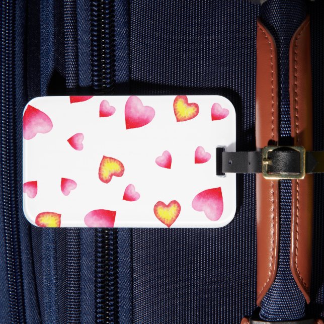 Etiqueta Para Maletas Corazón rojo romántico (Anverso In Situ 4)