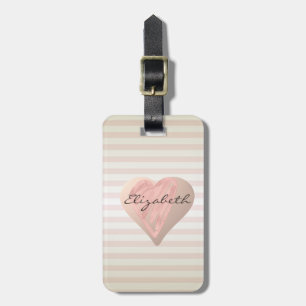 Etiqueta Para Maletas Corazones Chic de Chica ,Rayas - Personalizado