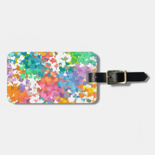 Etiqueta Para Maletas Corazones de Confeti Pastel