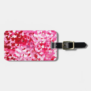 Etiqueta Para Maletas Corazones de Confeti Rosa