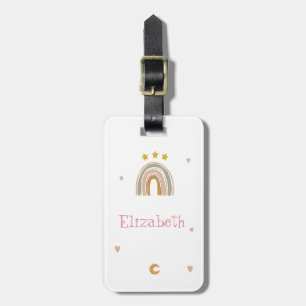 Etiqueta Para Maletas Corazones de las estrellas del arcoiris