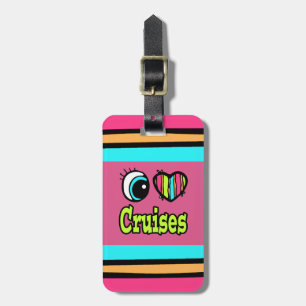 Etiqueta Para Maletas Corazones de Ojos Brillantes Me Encantan los Cruce