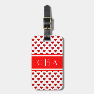 Etiqueta Para Maletas Corazones de Polka monogramados