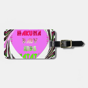 Etiqueta Para Maletas Corazones Rosa Bebé Hakuna Matata Diseño para Bebé
