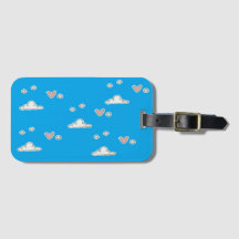 Corazones y nubes en azul