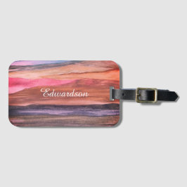 Etiqueta Para Maletas Cordilleras de color de agua Rango Nombre de guión