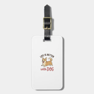 Etiqueta Para Maletas Corgi Adorable La Vida Es Mejor Con Diseño De Perr