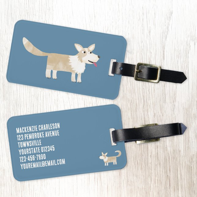 Etiqueta Para Maletas Corgi Dog (Corgi dog personalized luggage tag)